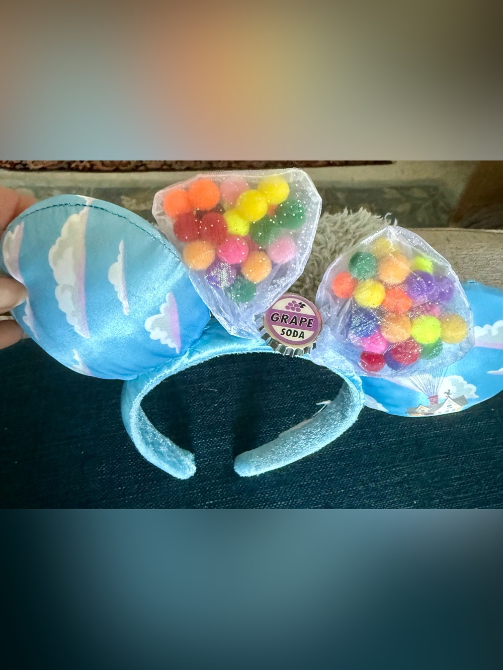 Disney “UP” Clouds, Balloons, House, Grape Soda Minnie Ears Headband